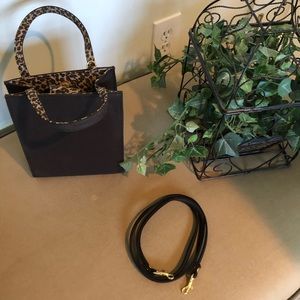 Nine West Brown Handbag With Leopard Accent